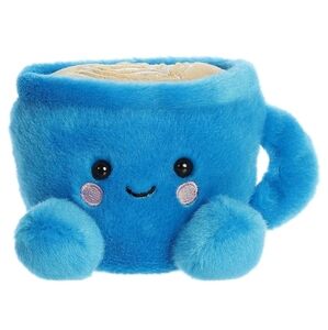 Adorable Aurora Blue and Cream Lettie The Latte 5" Plush Stuffed Animal NEW